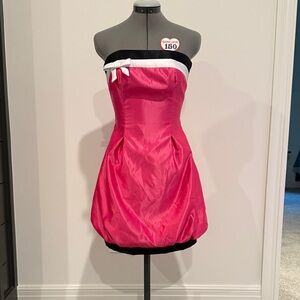 Gunne Sax pink strapless dress